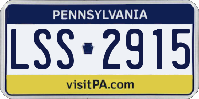 PA license plate LSS2915