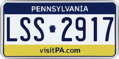 PA license plate LSS2917