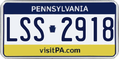 PA license plate LSS2918