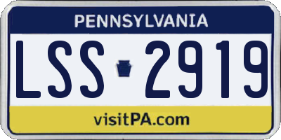 PA license plate LSS2919