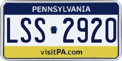 PA license plate LSS2920