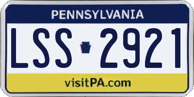 PA license plate LSS2921
