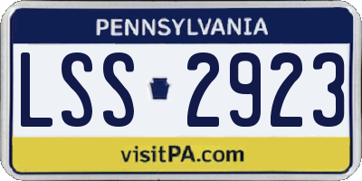 PA license plate LSS2923