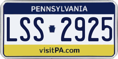PA license plate LSS2925