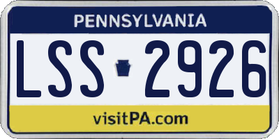 PA license plate LSS2926