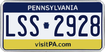 PA license plate LSS2928
