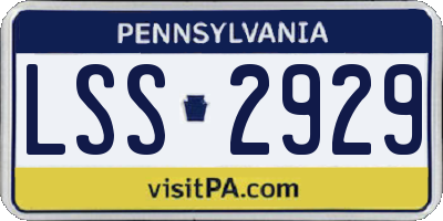 PA license plate LSS2929