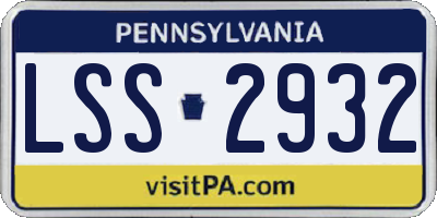 PA license plate LSS2932
