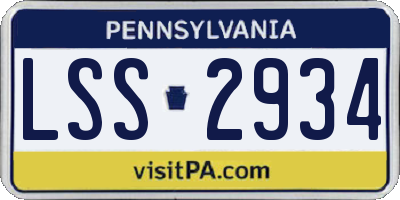 PA license plate LSS2934