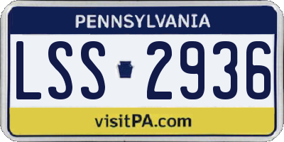 PA license plate LSS2936