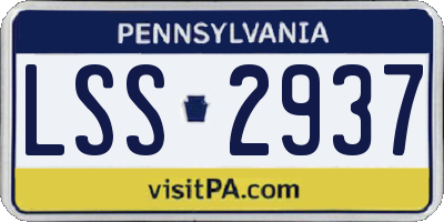 PA license plate LSS2937