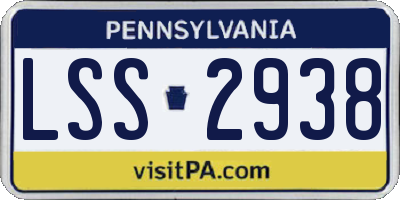 PA license plate LSS2938