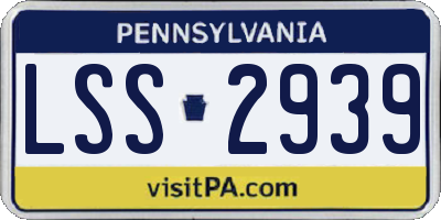 PA license plate LSS2939