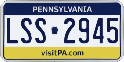 PA license plate LSS2945
