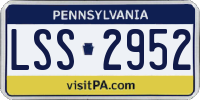 PA license plate LSS2952