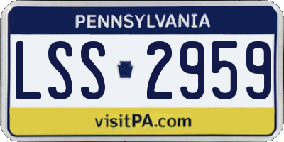 PA license plate LSS2959