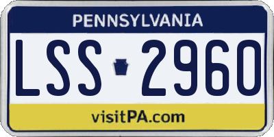 PA license plate LSS2960