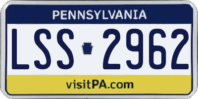 PA license plate LSS2962
