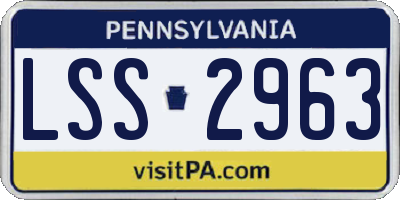 PA license plate LSS2963