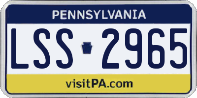 PA license plate LSS2965