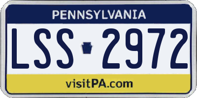 PA license plate LSS2972
