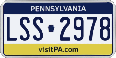 PA license plate LSS2978
