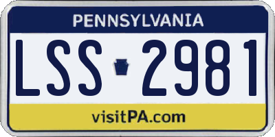 PA license plate LSS2981
