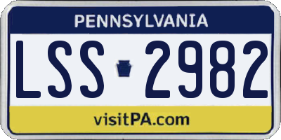 PA license plate LSS2982