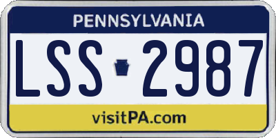 PA license plate LSS2987