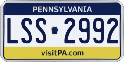 PA license plate LSS2992