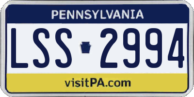 PA license plate LSS2994
