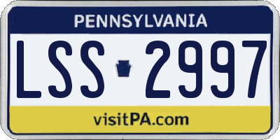PA license plate LSS2997