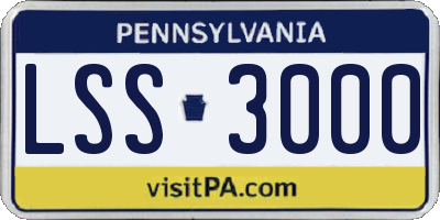 PA license plate LSS3000