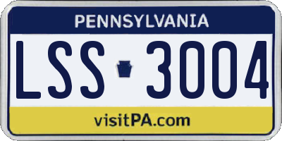 PA license plate LSS3004