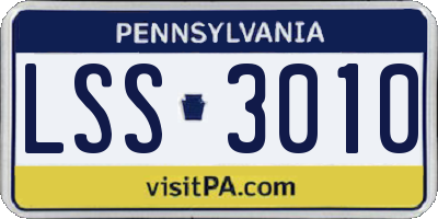PA license plate LSS3010