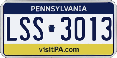 PA license plate LSS3013