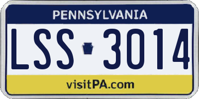 PA license plate LSS3014