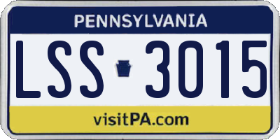 PA license plate LSS3015