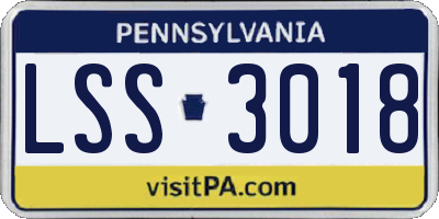 PA license plate LSS3018