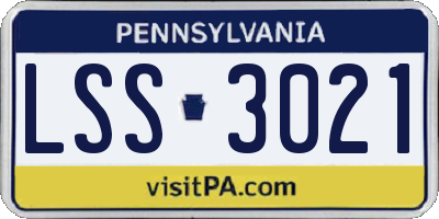 PA license plate LSS3021