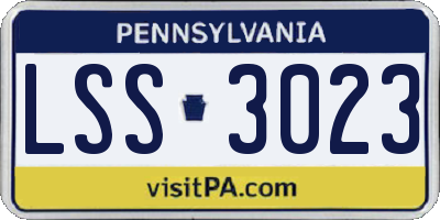 PA license plate LSS3023