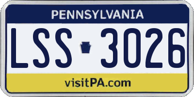PA license plate LSS3026