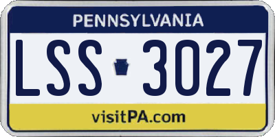 PA license plate LSS3027