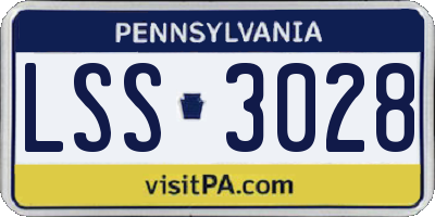 PA license plate LSS3028