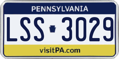 PA license plate LSS3029