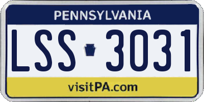PA license plate LSS3031
