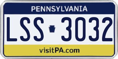 PA license plate LSS3032