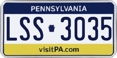 PA license plate LSS3035