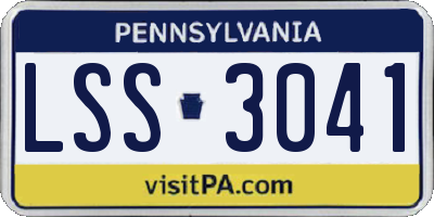PA license plate LSS3041