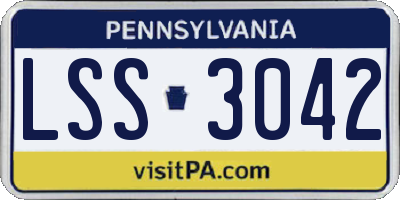 PA license plate LSS3042